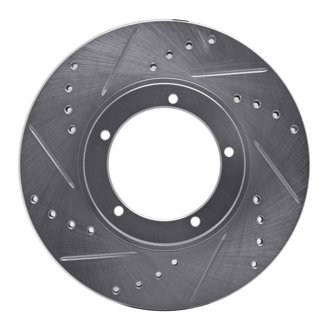 R1 67-88 Porsche 924 Front Left Drilled & Slotted Silver Brake Rotor