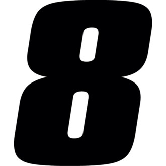 Dirt Digits 3pk 4 in. - High Gloss Number 8 - Black