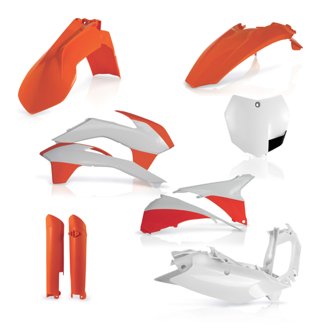 13-14 KTM SX/SX-F/XC/XC-F 125-450 Full Plastic Kit - Orange/White